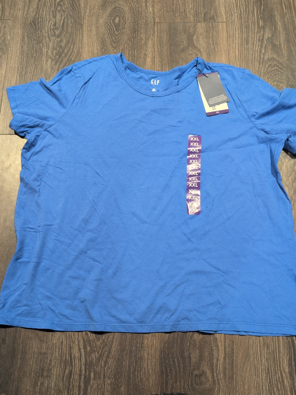 GAP Women’s XXL Blue Crew Neck Short Sleeve Shirt Soft Casual NWT 100% Cotton